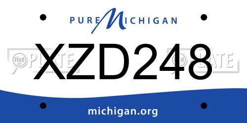 XZD248 Michigan License Plate