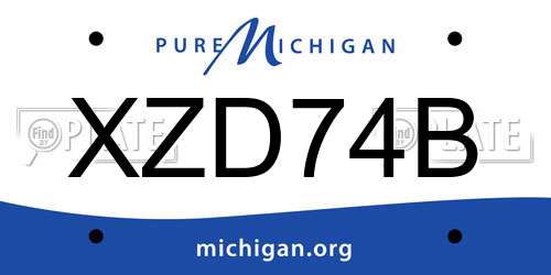 XZD74B Michigan License Plate