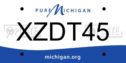 XZDT45 Michigan License Plate