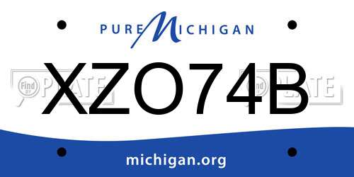 XZO74B Michigan License Plate