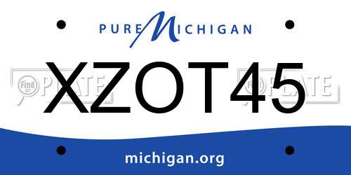 XZOT45 Michigan License Plate