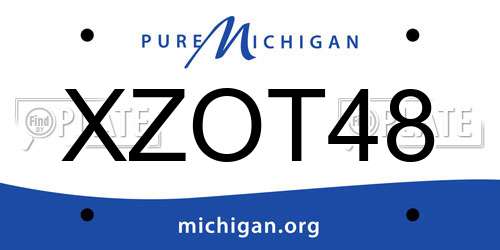 XZOT48 Michigan License Plate