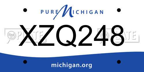 XZQ248 Michigan License Plate