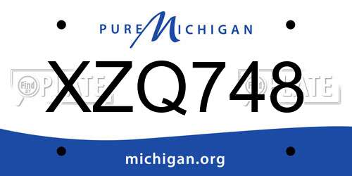 XZQ748 Michigan License Plate