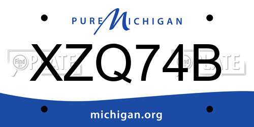 XZQ74B Michigan License Plate