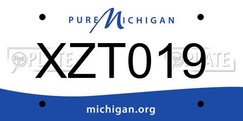 XZT019 Michigan License Plate