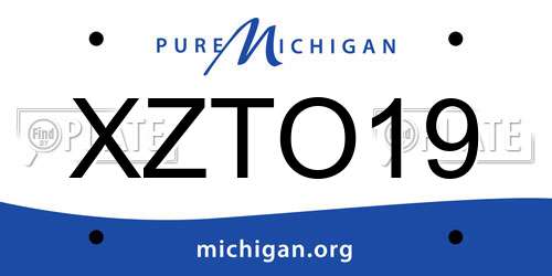 XZTO19 Michigan License Plate