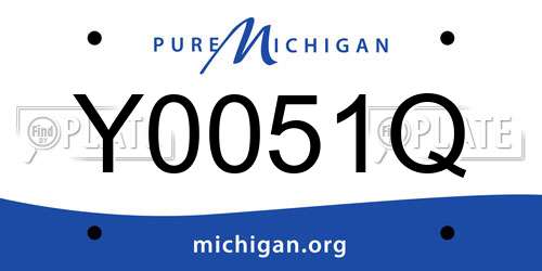 Y0051Q Michigan License Plate
