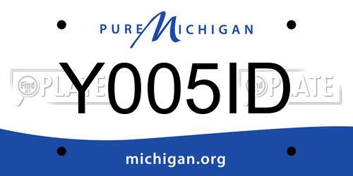 Y005ID Michigan License Plate