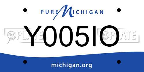 Y005IO Michigan License Plate