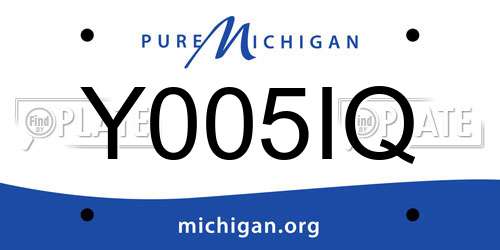 Y005IQ Michigan License Plate