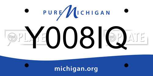 Y008IQ Michigan License Plate