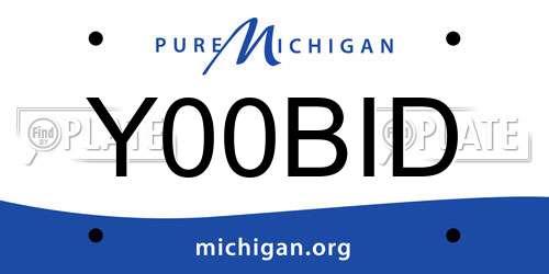 Y00BID Michigan License Plate