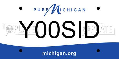 Y00SID Michigan License Plate