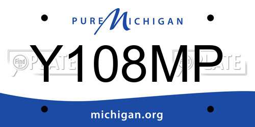 Y108MP Michigan License Plate