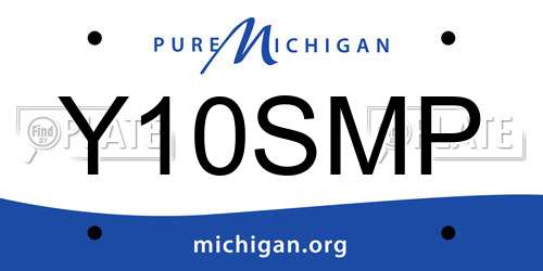 Y10SMP Michigan License Plate