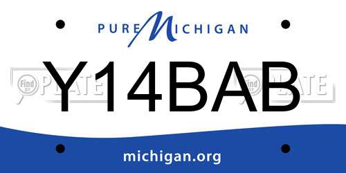 Y14BAB Michigan License Plate