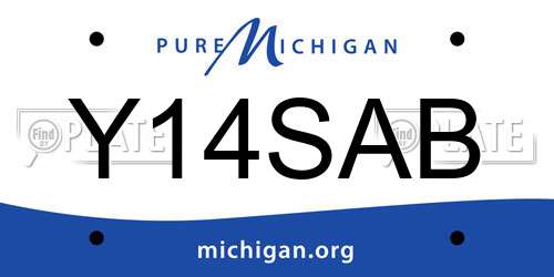Y14SAB Michigan License Plate