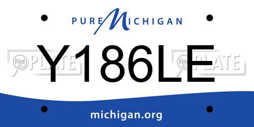 Y186LE Michigan License Plate