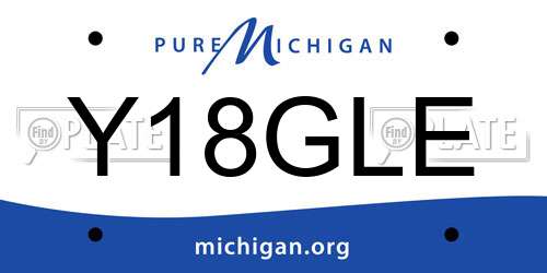 Y18GLE Michigan License Plate