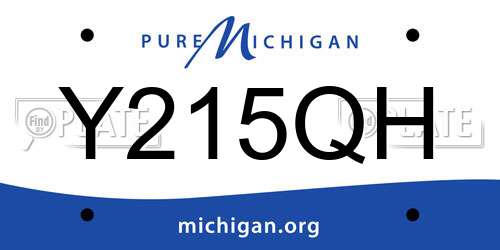 Y215QH Michigan License Plate