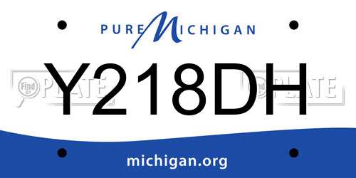 Y218DH Michigan License Plate