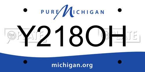 Y218OH Michigan License Plate