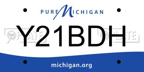 Y21BDH Michigan License Plate