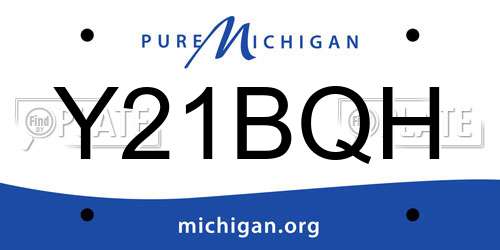 Y21BQH Michigan License Plate
