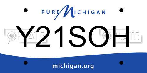 Y21SOH Michigan License Plate