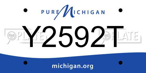 Y2592T Michigan License Plate