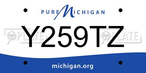 Y259TZ Michigan License Plate