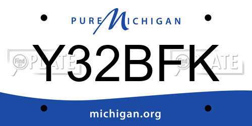 Y32BFK Michigan License Plate