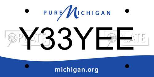 Y33YEE Michigan License Plate