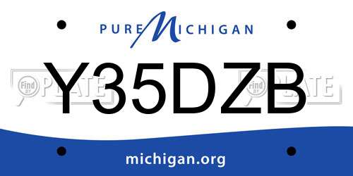 Y35DZB Michigan License Plate