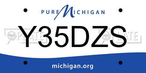 Y35DZS Michigan License Plate