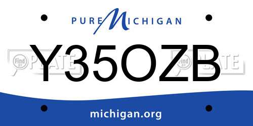 Y35OZB Michigan License Plate