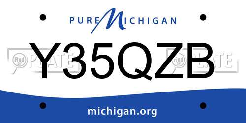 Y35QZB Michigan License Plate