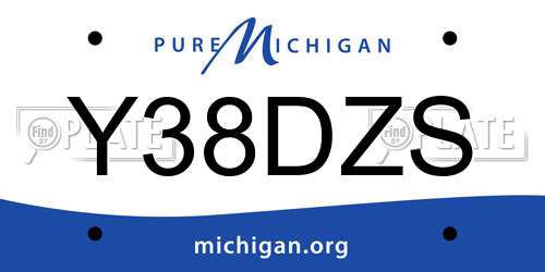 Y38DZS Michigan License Plate
