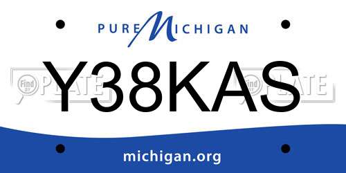 Y38KAS Michigan License Plate