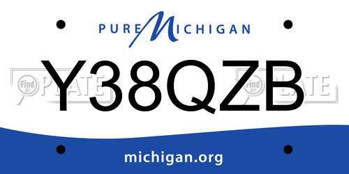 Y38QZB Michigan License Plate