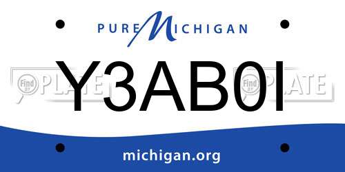 Y3AB0I Michigan License Plate