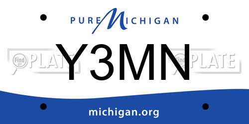 Y3MN Michigan License Plate