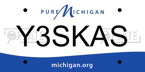 Y3SKAS Michigan License Plate