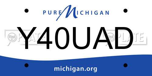 Y40UAD Michigan License Plate
