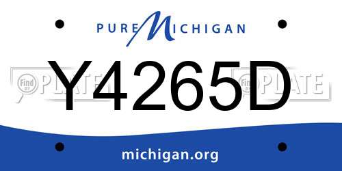 Y4265D Michigan License Plate