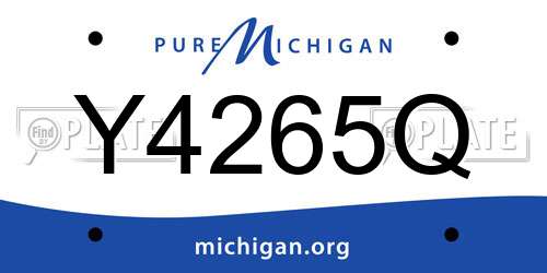 Y4265Q Michigan License Plate