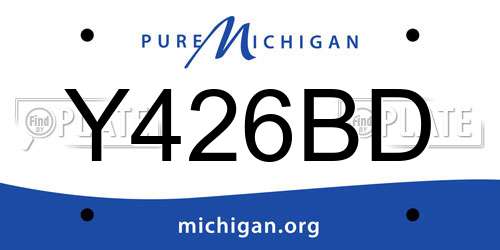 Y426BD Michigan License Plate