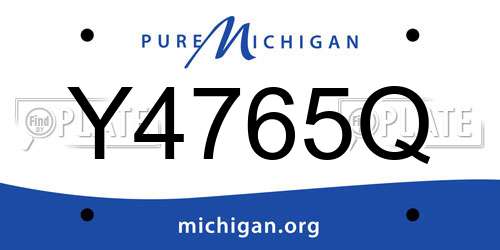 Y4765Q Michigan License Plate