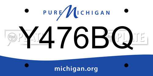 Y476BQ Michigan License Plate